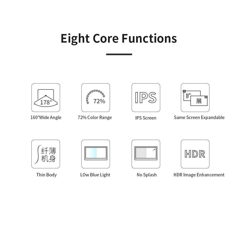 AOSIMAN Portable 15.6inch 1080P LCD Screen 47% NSTC 16.7 Million Colors Gaming Monitor Portable Display IPS
