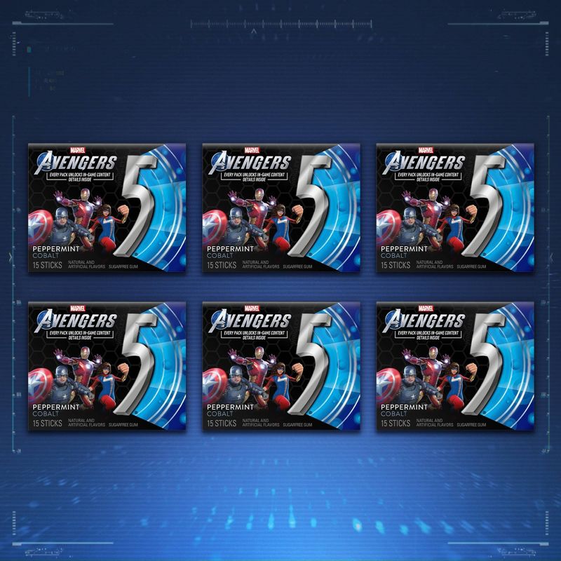 5 Peppermint Cobalt Chewing Gum 15ea / 6 pack