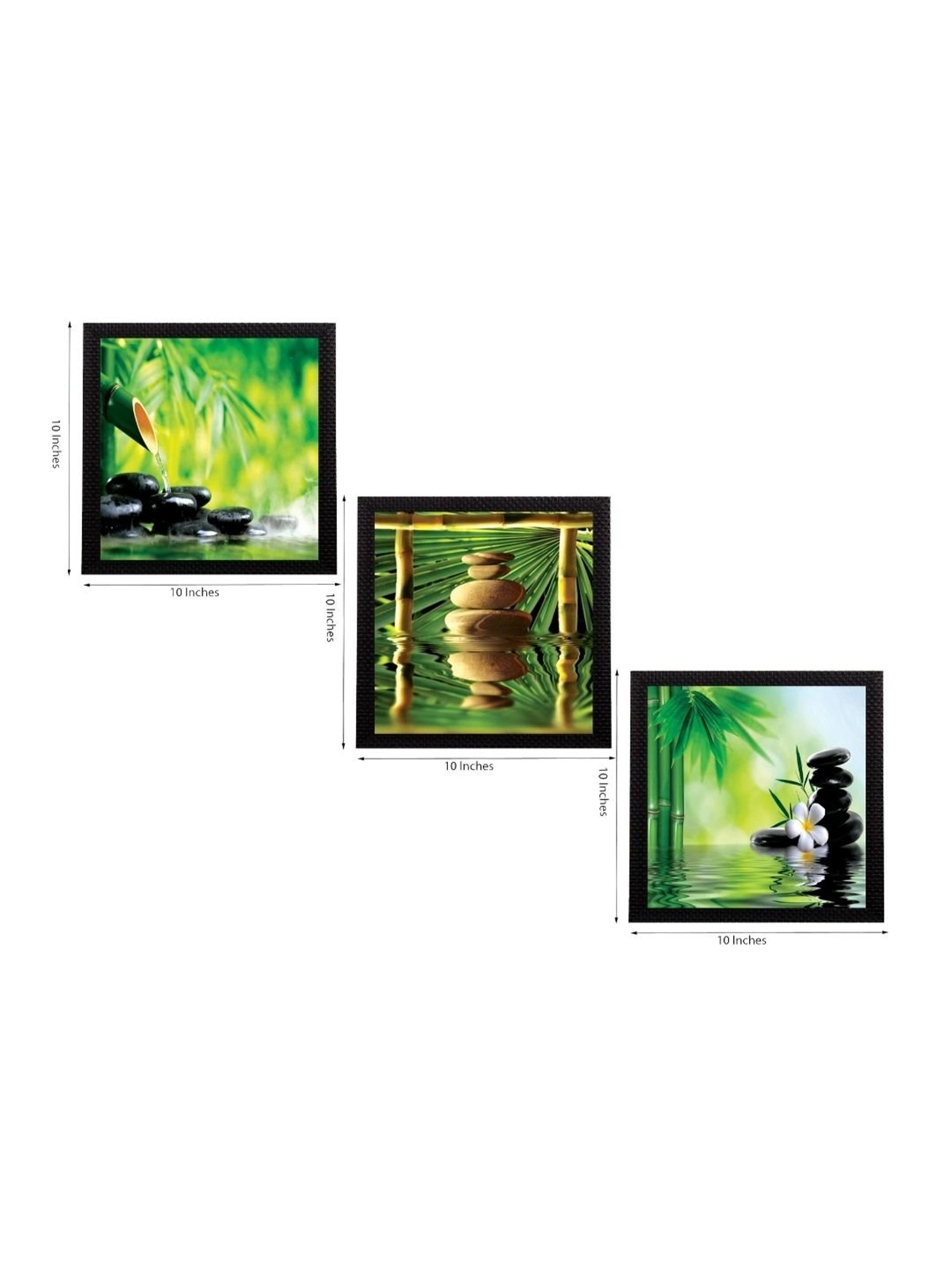 eCraftIndia Set Of 3 Stones and Owner Satin Matt Texture UV Art Painting