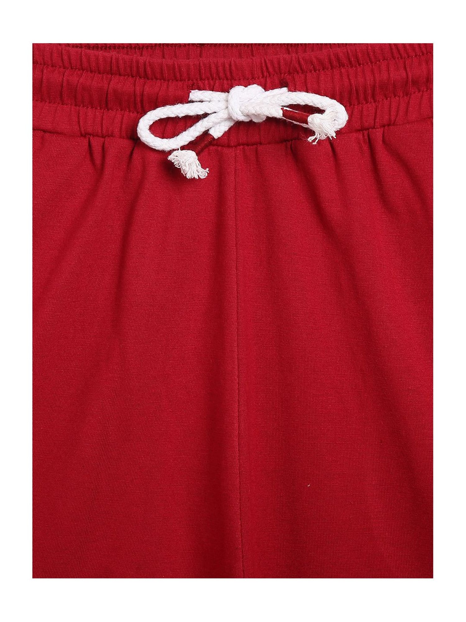 Li'l Tomatoes Kids Green & Wine Cotton Printed Shorts - Pack of 2