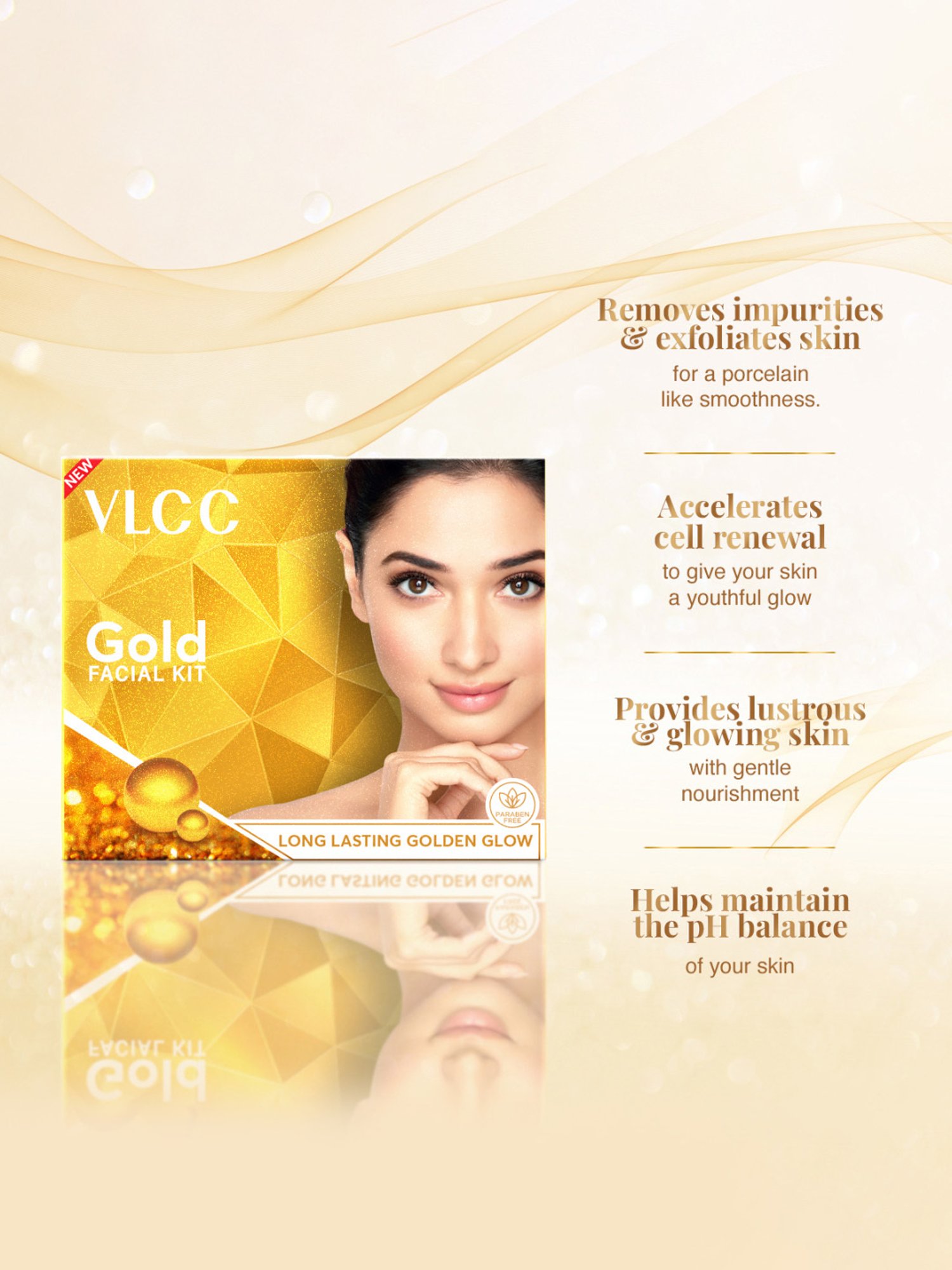 VLCC Gold Facial Kit for Bright & Glowing Skin - 60 gm