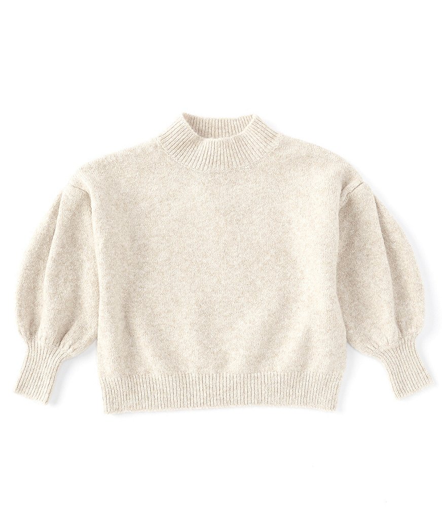 GB Girls Little Girls 2T-6X Mock Neck Solid Sweater