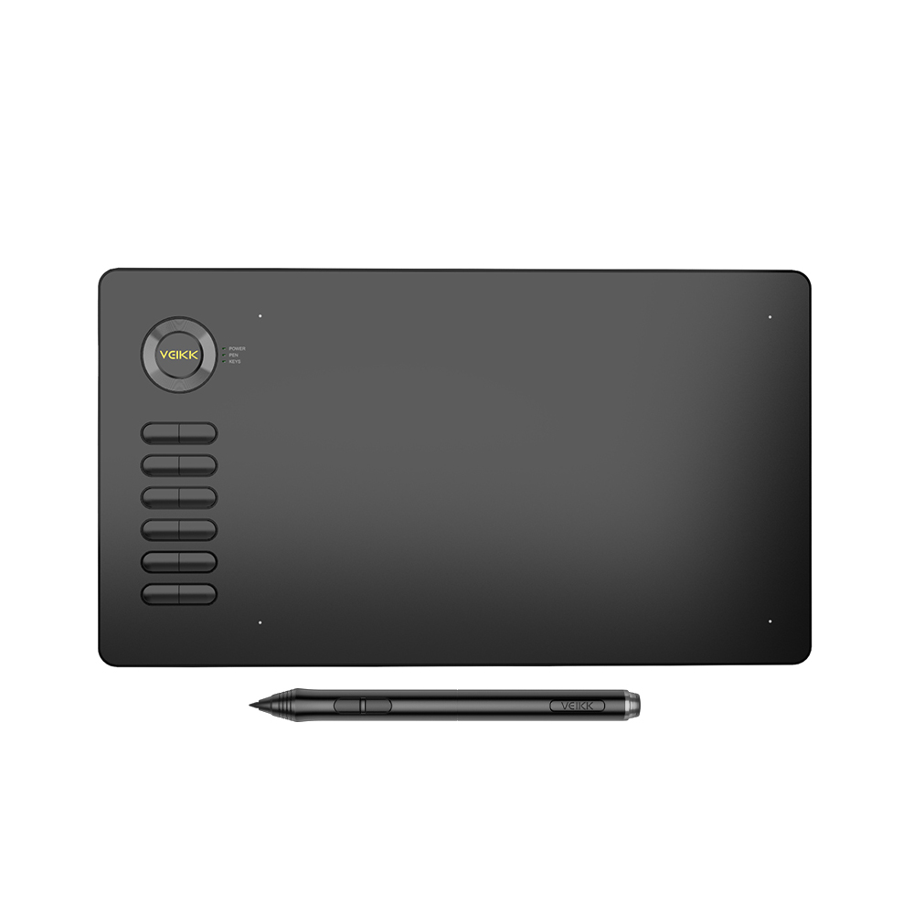 VEIKK Drawing Tablet A15 Graphic Tablet 10x6 inches Digital Drawing Tablet with 8192 Induction Levels 5080 LPI Black Button