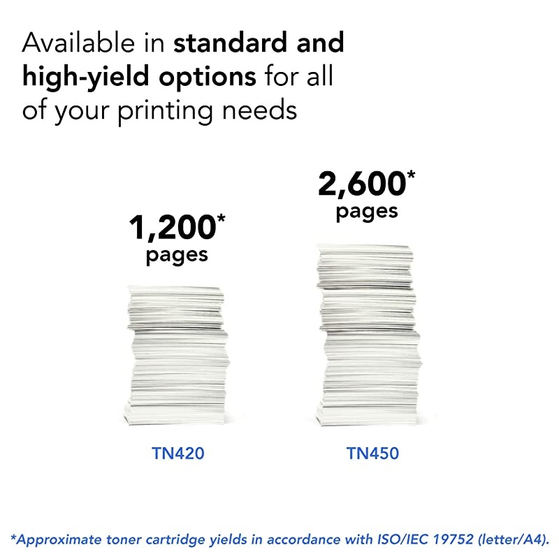 Genuine High Yield Toner Cartridge TN450 Replacement Black Toner Page Yield Up To 2600 Pages