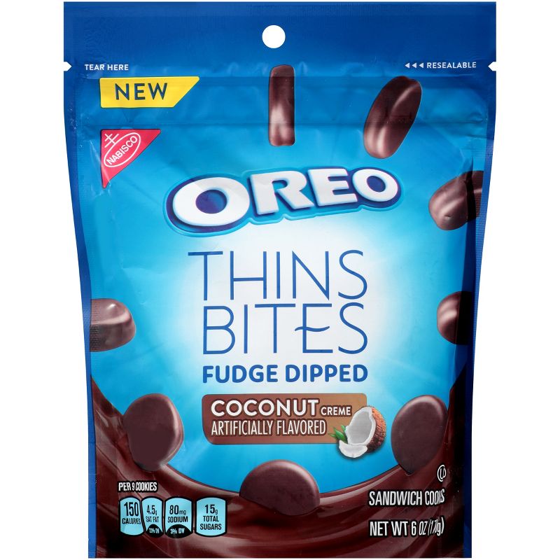 Oreo Thin Bites Fudge Dipped Coconut Creme Sandwich Cookies - 6oz