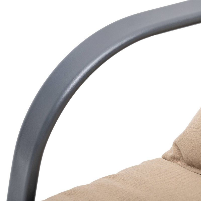 Adjustable Chaise Lounge Chair with Cushion & Pillow - Tan - Crestlive Products