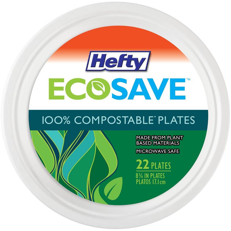 Hefty EcoSave Molded Fiber 8 3/4" Plates - 22ct