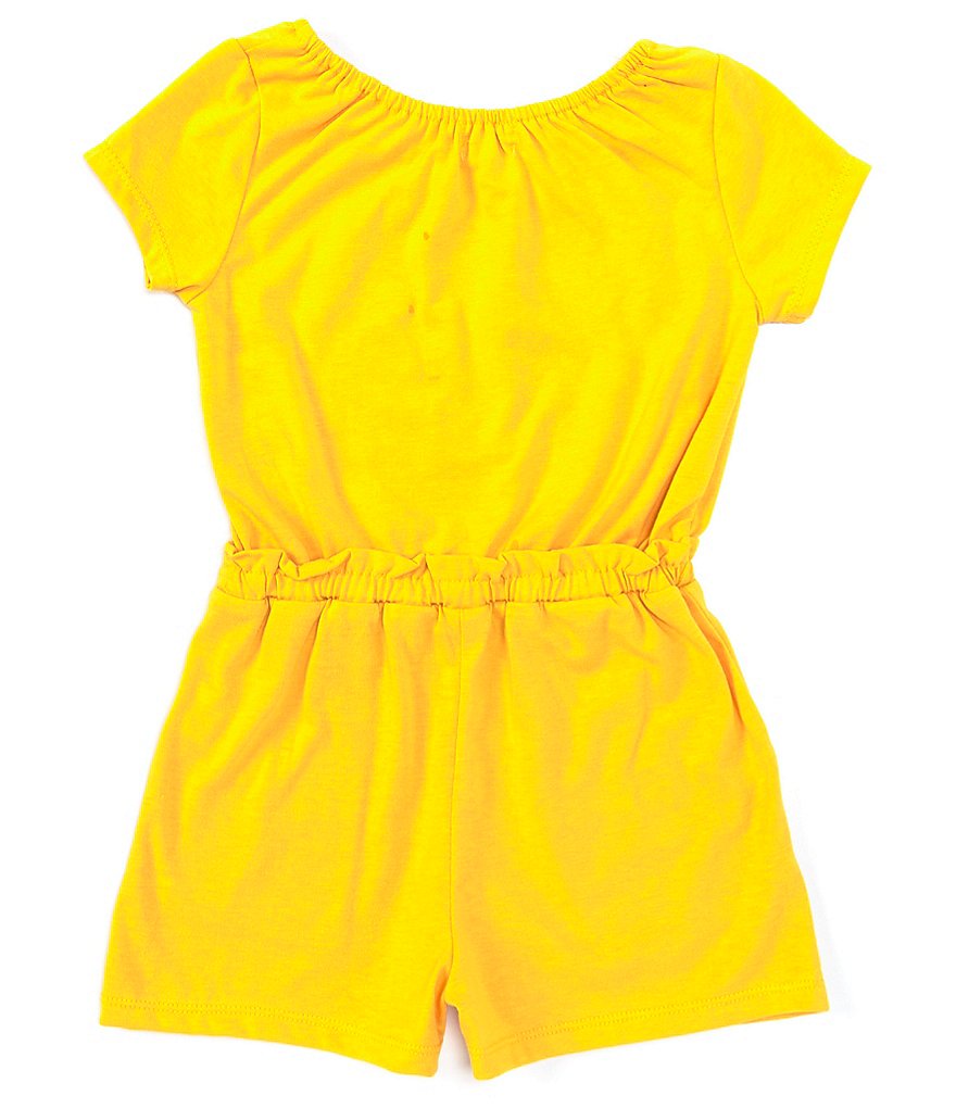 Flapdoodles Little Girls 2T-6X Short-Sleeve Kitty Paperbag-Waist Romper