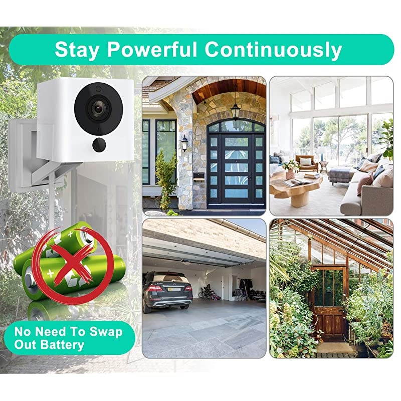 Micro USB Power Cable 30 FT 2 PackFlat Micro USB Charging Power CordCharger for Wyze Cam PanYi CamNest CamBlink XT XT2 Mini CameraFurbo DogArlo QNetvueXbox One Controller White