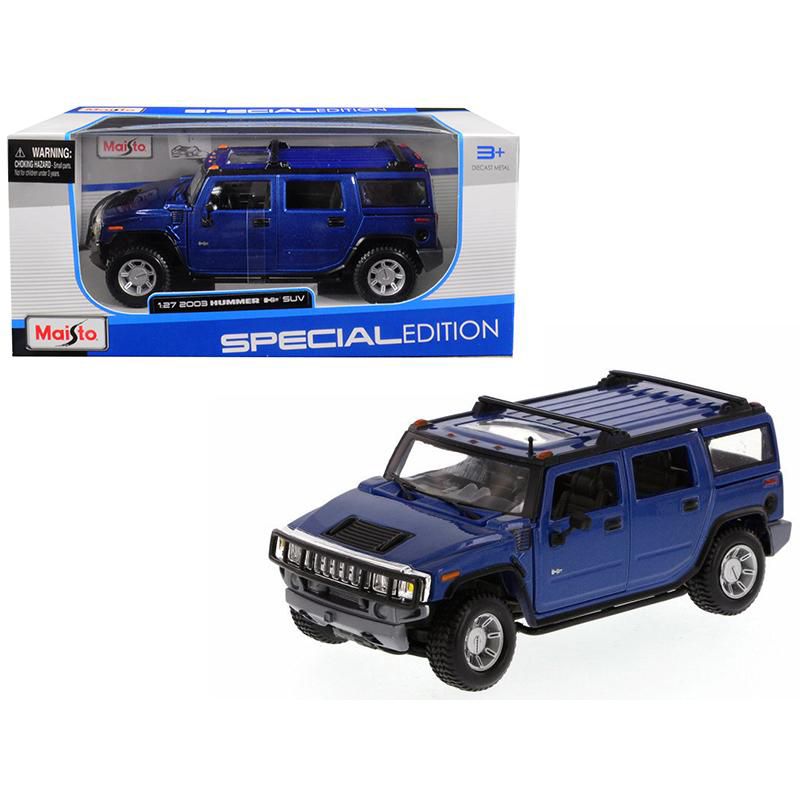 2003 Hummer H2 SUV Blue 1/27 Diecast Model Car by Maisto