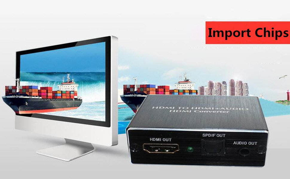 4K x 2K 3D HDMI to HDMI and Optical SPDIF + 3.5mm Stereo Audio Extractor Converter HDMI Audio Splitter Adapter