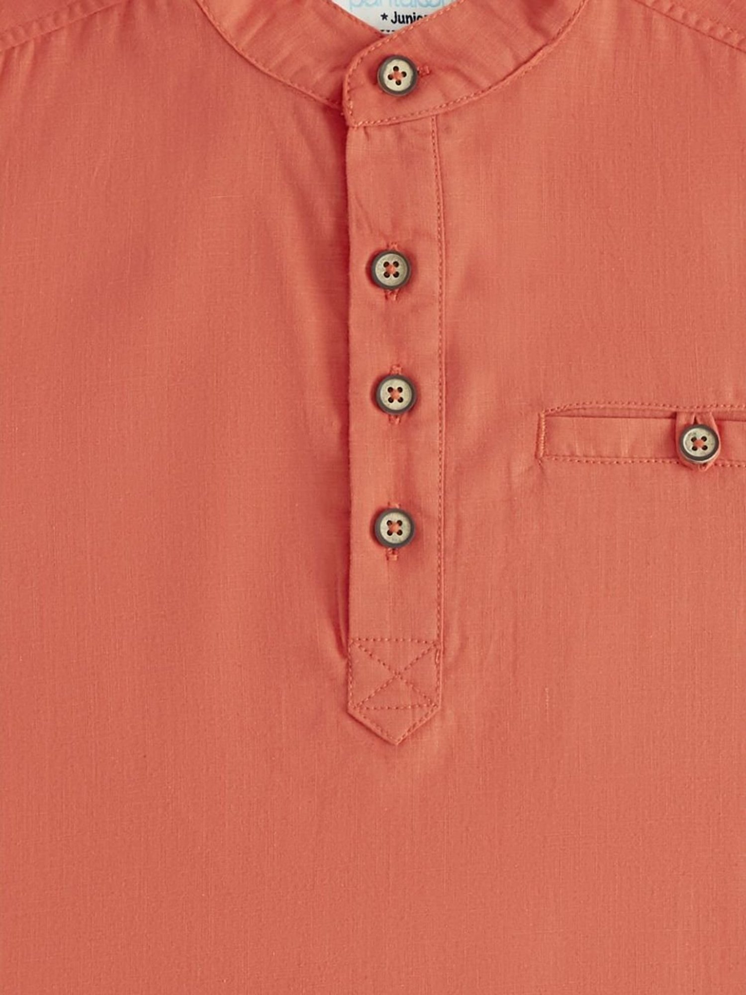 Pantaloons Junior Orange Cotton Regular Fit Full Sleeves Shirt