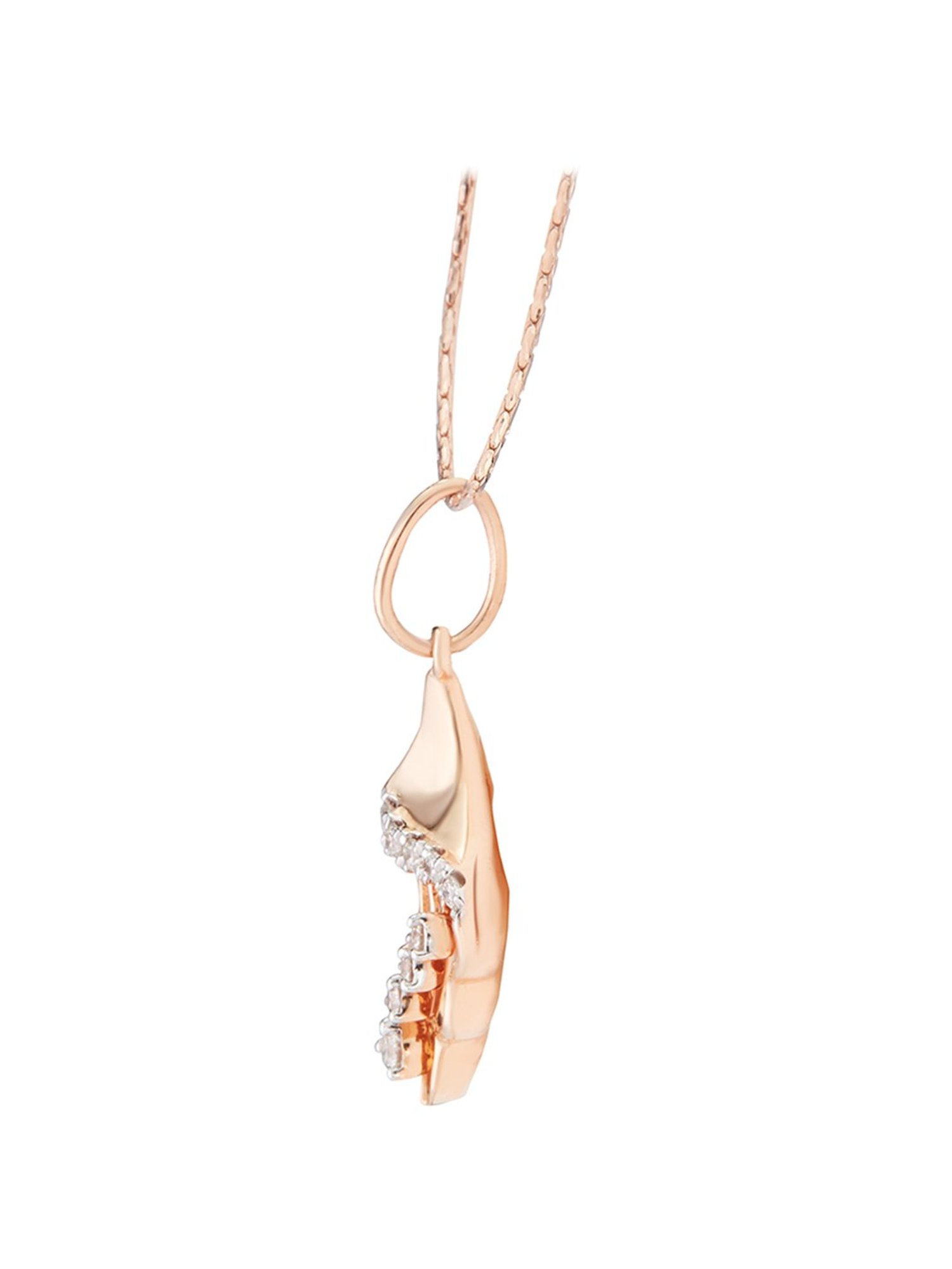 Waman Hari Pethe Jewellers 18k Rose Gold & Diamond Pendant without Chain for Women