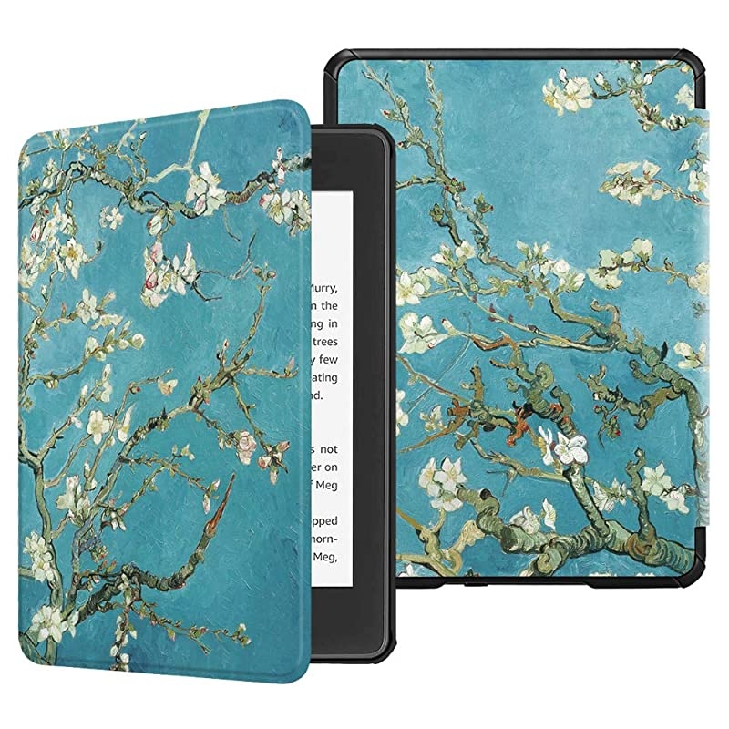 Slimshell Case for AllNew Kindle Paperwhite 10th Generation 2018 Release Premium Lightweight PU Leather Cover with Auto SleepWake for  Kindle Paperwhite EReader Blossom