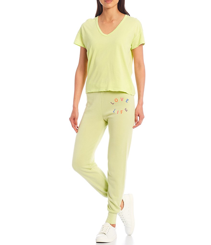 WILDFOX Knit Chrissy V-Neck Short Sleeve Coordinating Tee