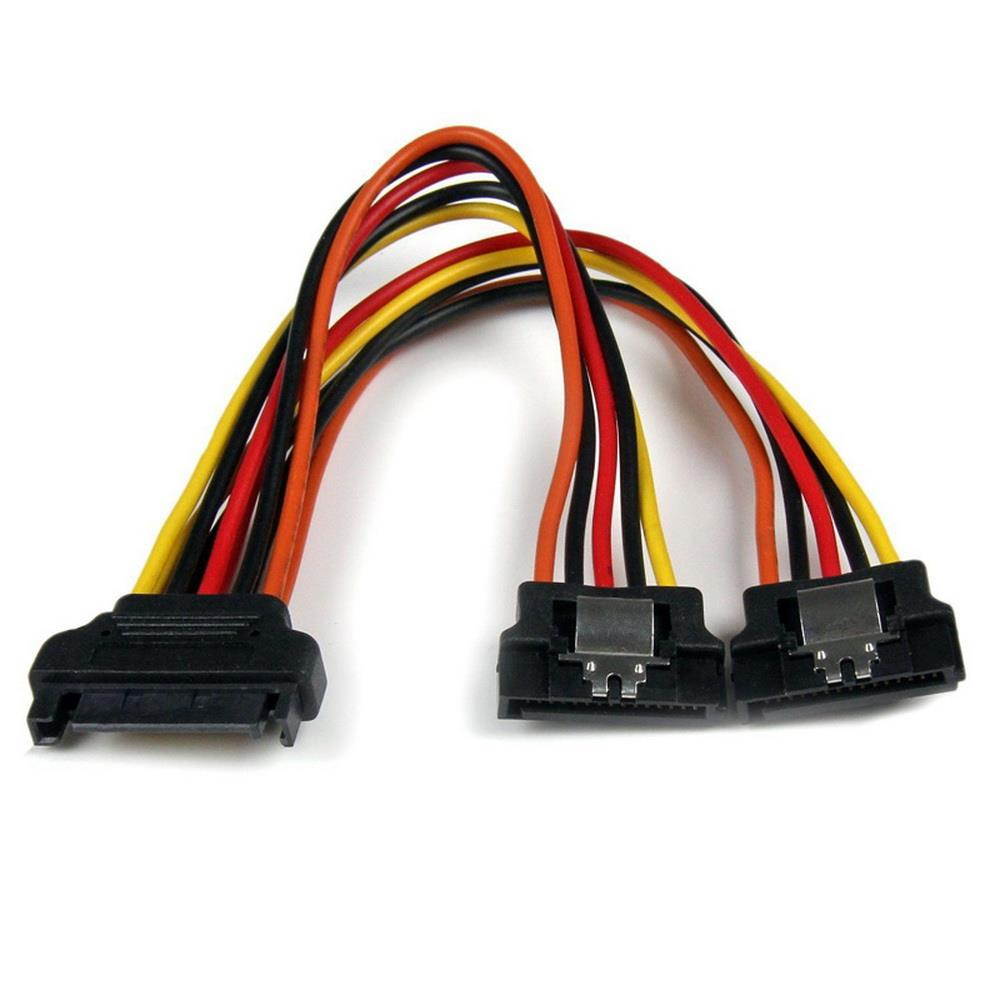 axGear SATA Power Splitter Cable 1 to 2 Adapter SATA 15Pin Power Y Converter Wire 8inch 20cm