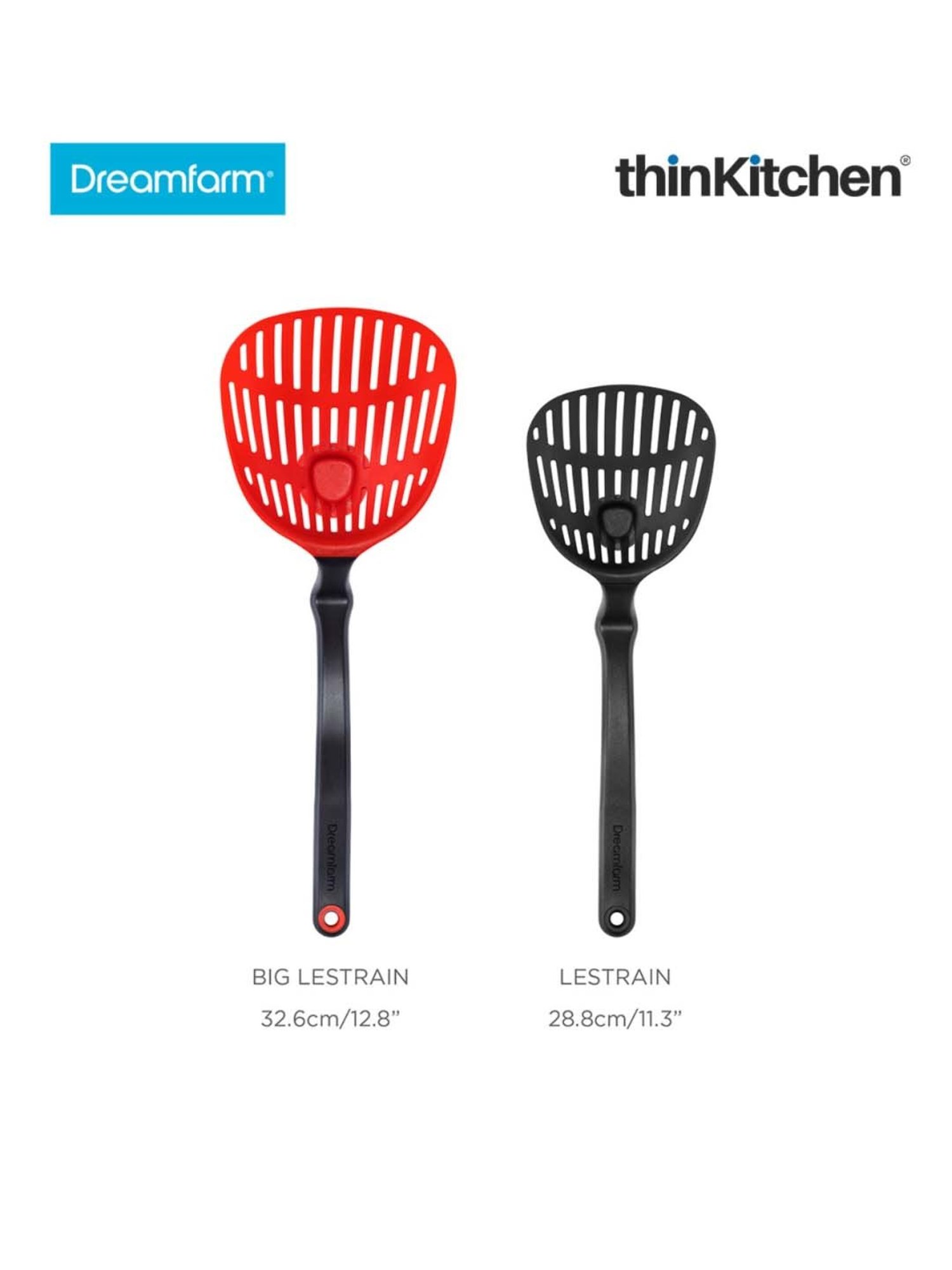 Dreamfarm Black Nylon Lestrain Drip-Catching Sit-Up Scoop Strainer