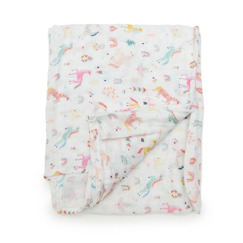 Loulou Lollipop Muslin Swaddle Blanket - Unicorn Dream