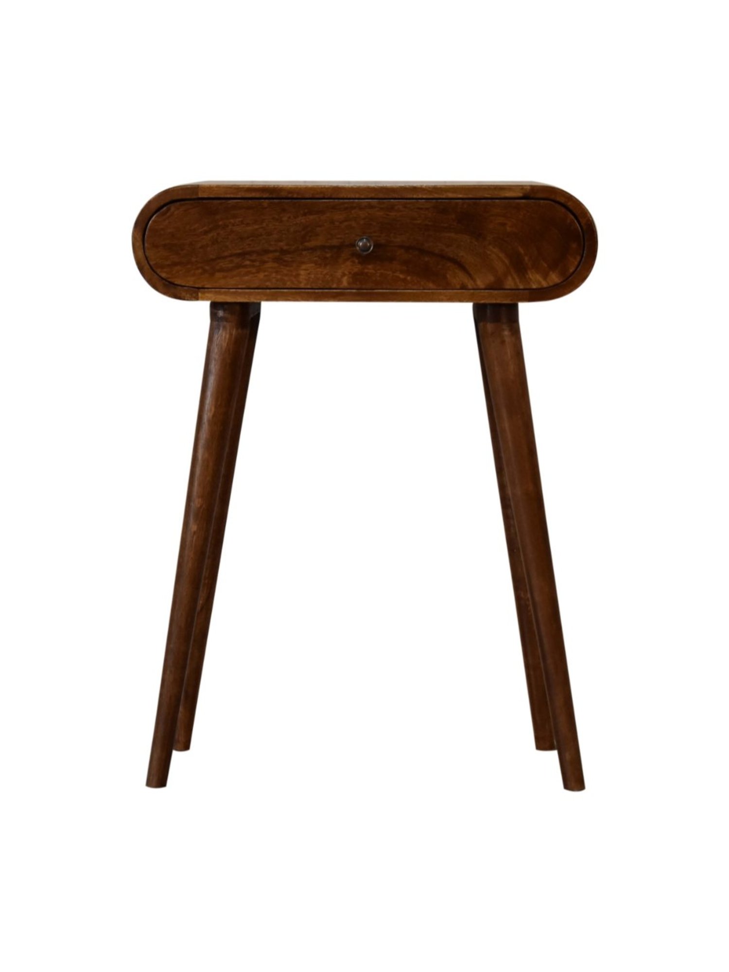 Artisan Furniture Mini Rounded Chestnut Brown Wood Console Table