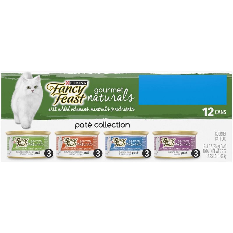 Purina Fancy Feast Gourmet Naturals Paté Collection Gourmet Wet Cat Food - 3oz/12ct Variety Pack