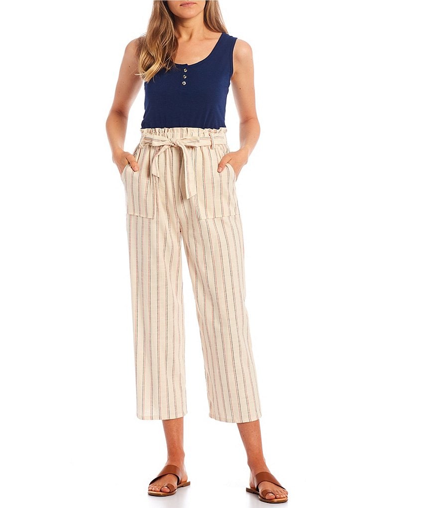 Angie High Rise Stripe Cargo Jogger Pants
