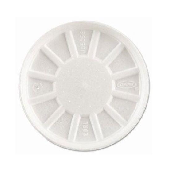 Dart 20RL, White Vented Plastic Container Lid, 500/Cs