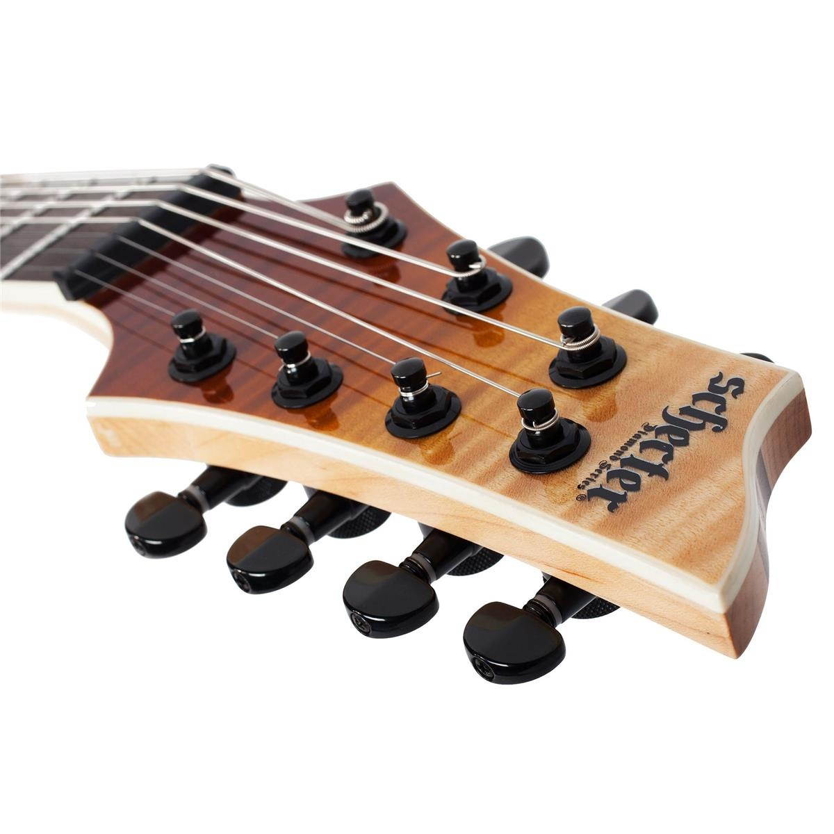 Schecter C-7 SLS Elite 7-String Electric Guitar, Ebony, Antique Fade Burst #1354