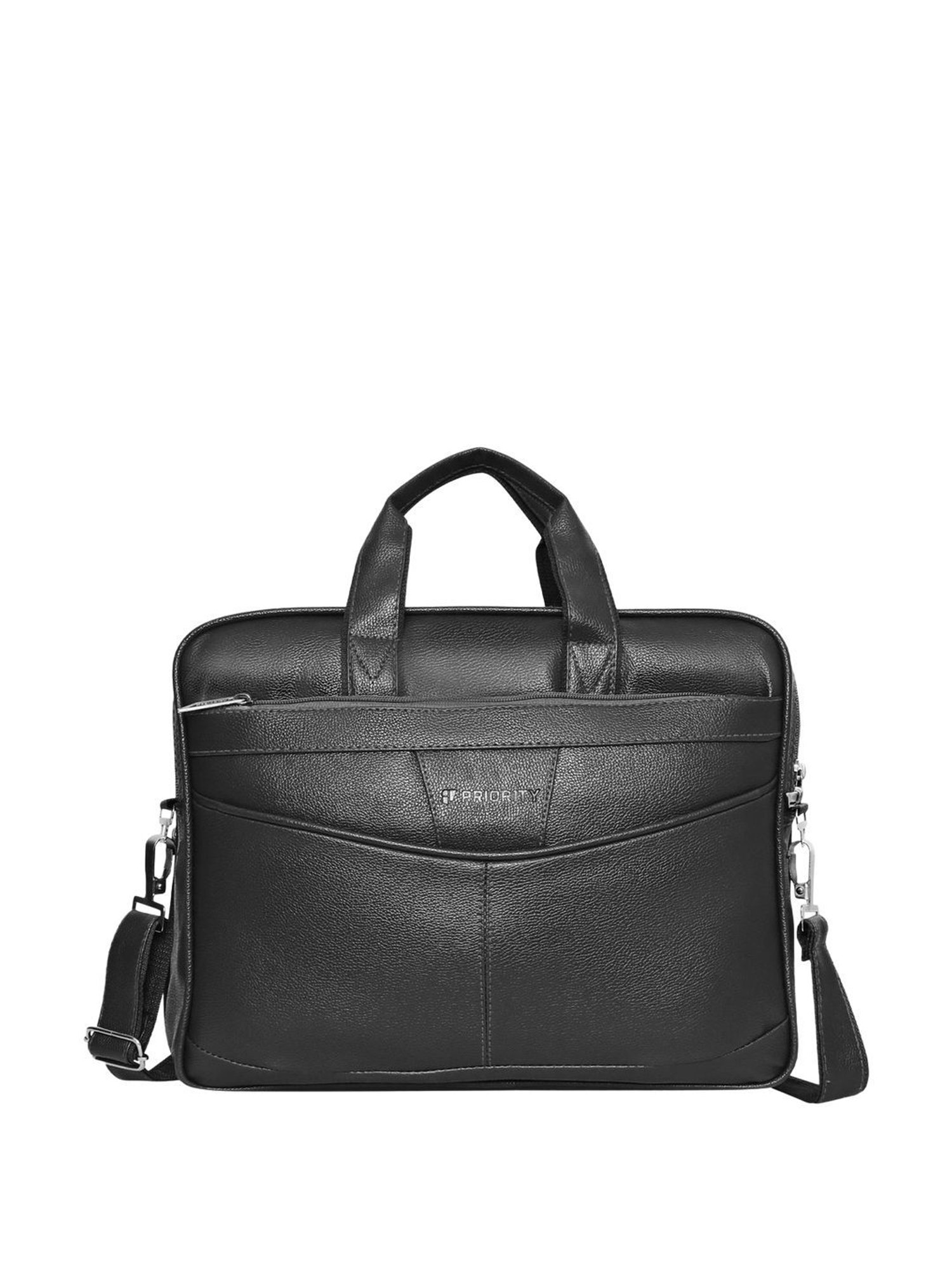 Priority Black Synthetic Large Messenger Bag