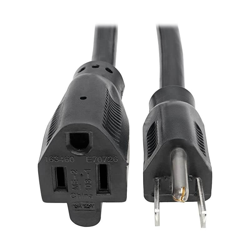 Power Cord Extension Cable Heavy Duty 14AWG 515P to 515R 15A 25 P024025 black