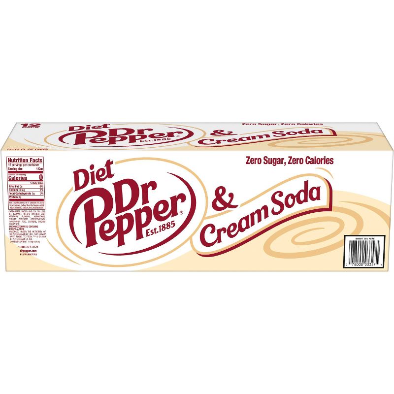 Diet Dr Pepper Cream Soda - 12pk/12 fl oz Cans