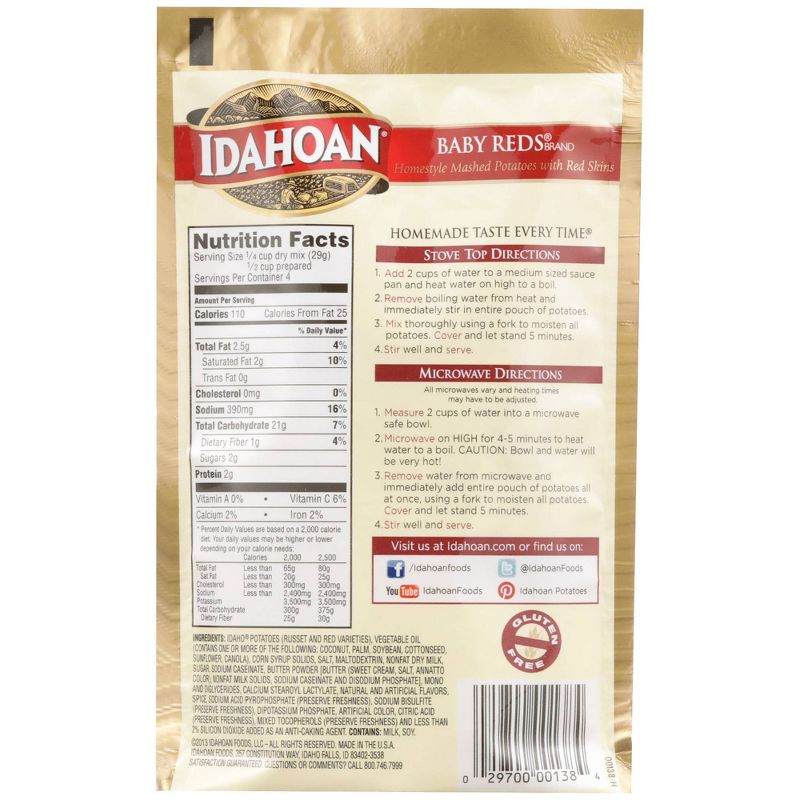 Idahoan Baby Reds Mashed Potatoes 4oz