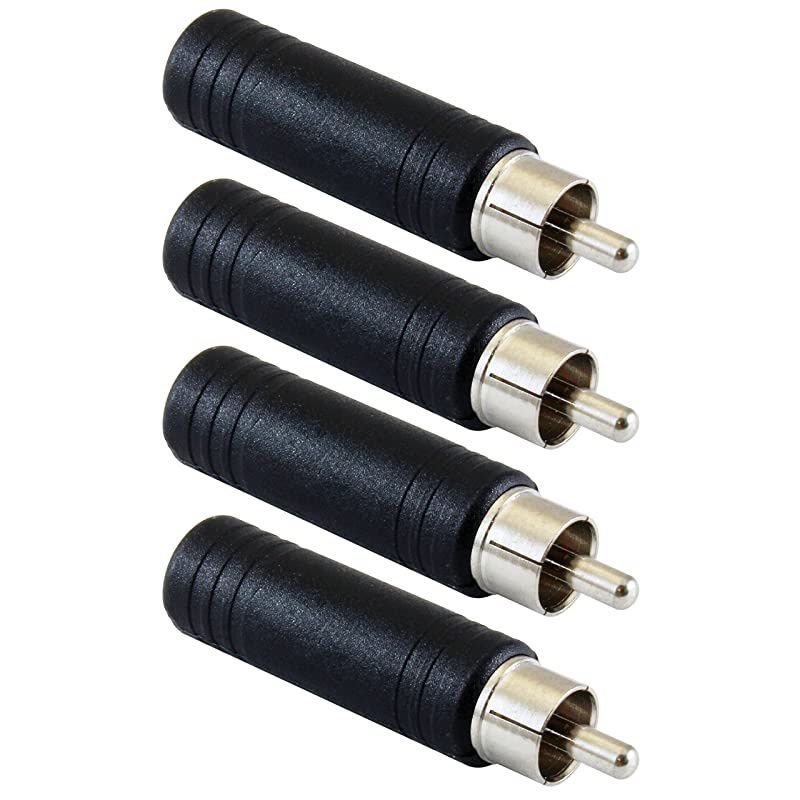 Molded 1/4" Female to RCA Male Adapter - 4 Pack