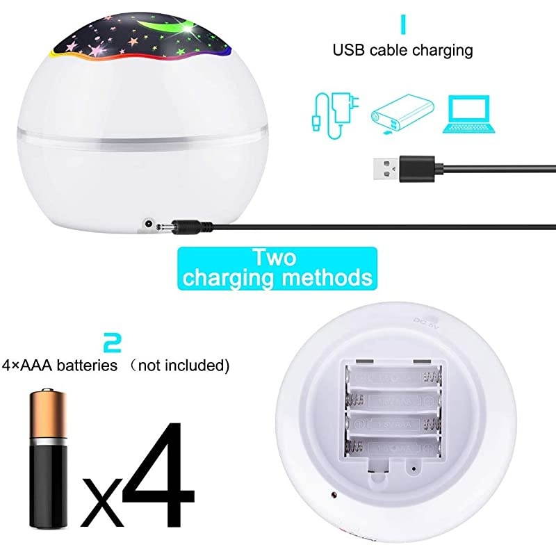 Light Projector Gift for Kids 8 Colors Rotating Baby Light Projector with Star and Ocean Theme for Children Adults Bedroom Living Room Holiday Decoration White