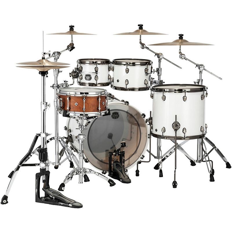 Mapex Saturn Evolution Classic Birch 4-Piece Shell Pack with 22 in. Bass Drum Polar White