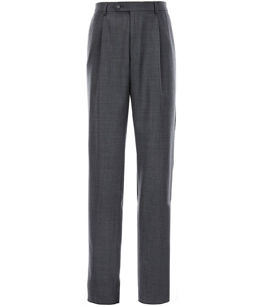 Hart Schaffner Marx Tailored Classic Fit Pleated Front Fancy Wool Dress Pants