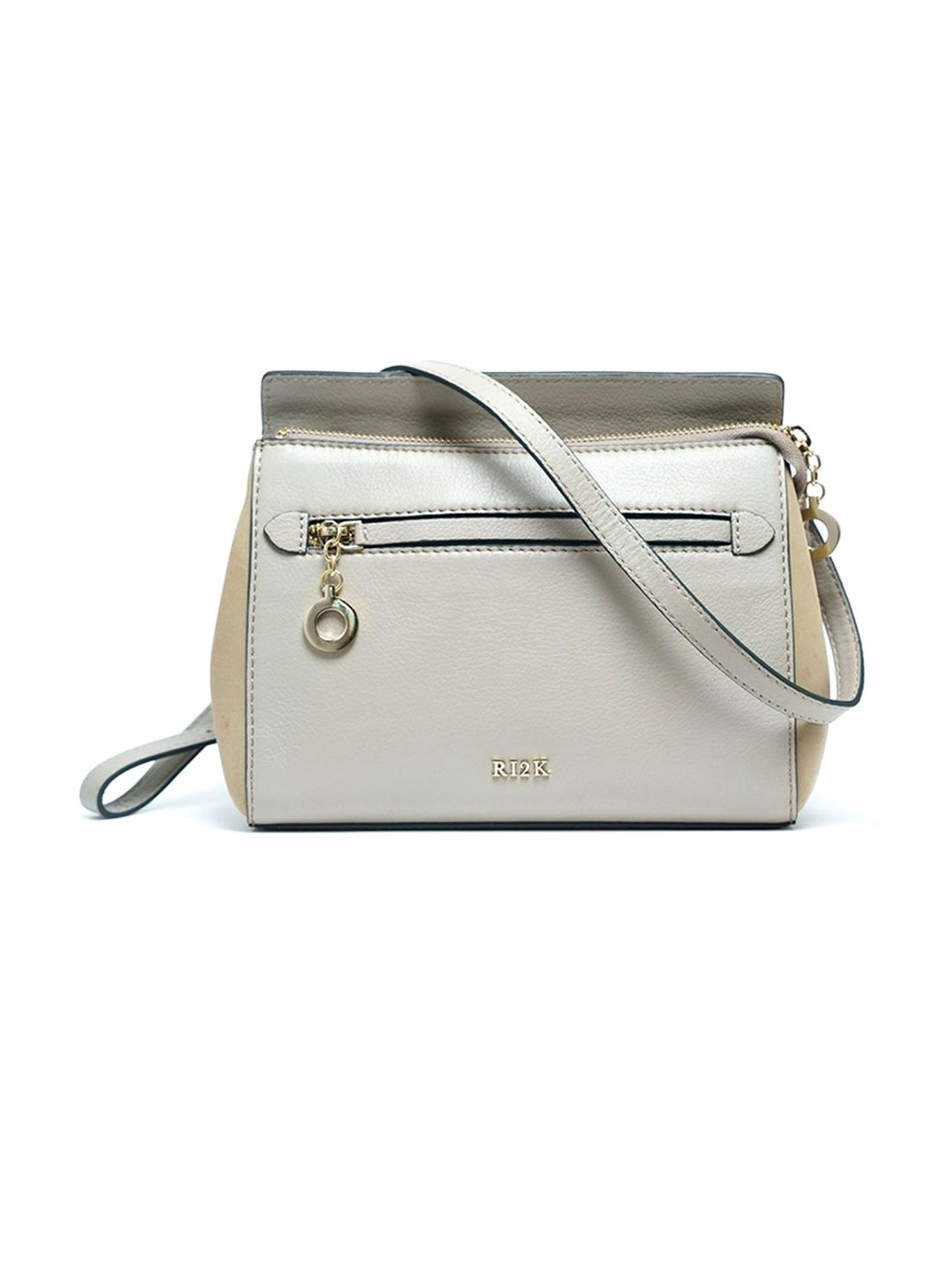 RI2K London Grey Leather Small Cross Body Bag