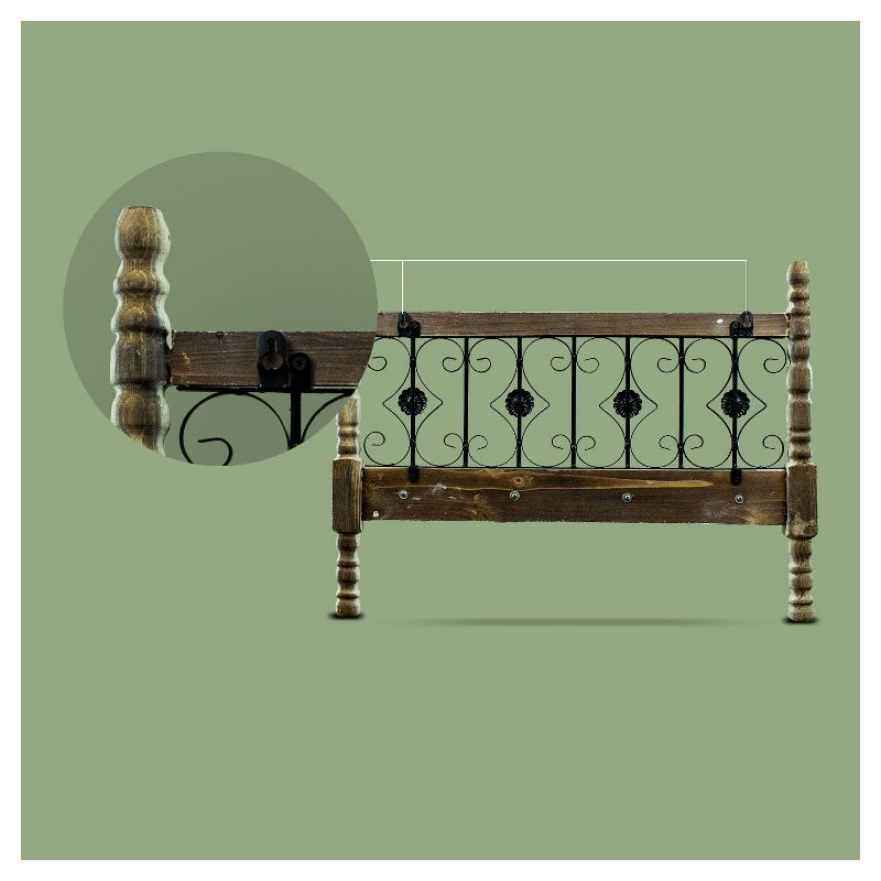 24" x 18" x 0.5" Rustic Wood Metal Wall Hanging Jewelry Organizer - American Art Decor