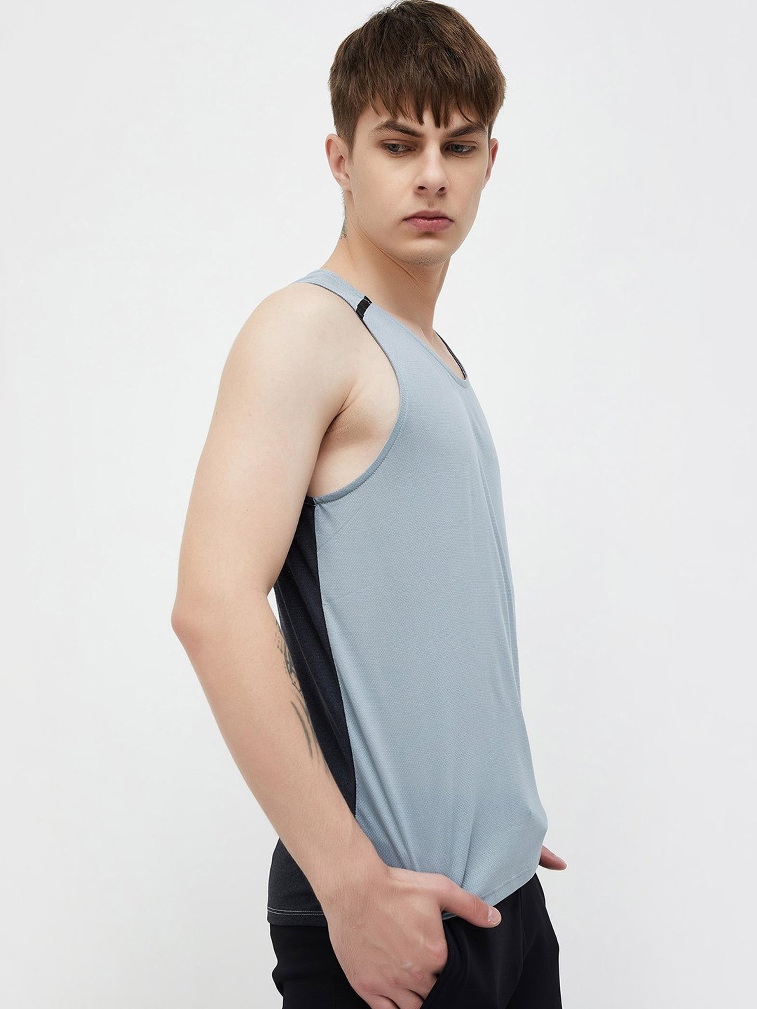 KAPPA Steel Grey Regular Fit Tank T-Shirt