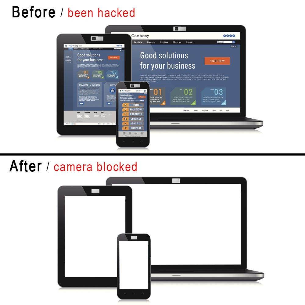 Webcam Cover, 3 Pack Web Camera Cover Slide for Laptop, Desktop, PC, Macboook Pro, iMac, Mac Mini, Computer, Smartphone, Protecting Privacy and Securtiy, Strong Adhensive (Silver)