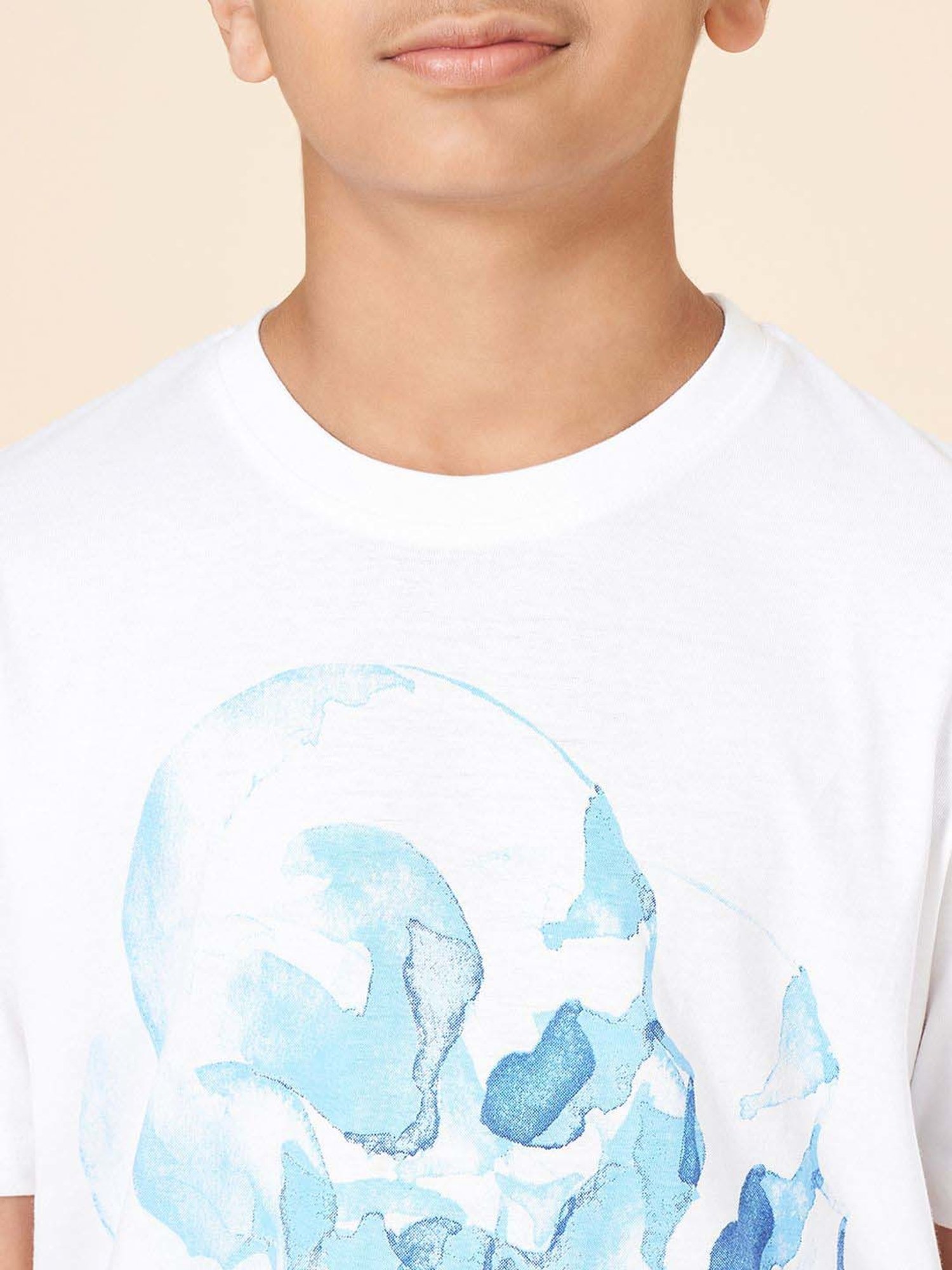 Coolsters by Pantaloons Boys White Cotton Printed T-Shirts