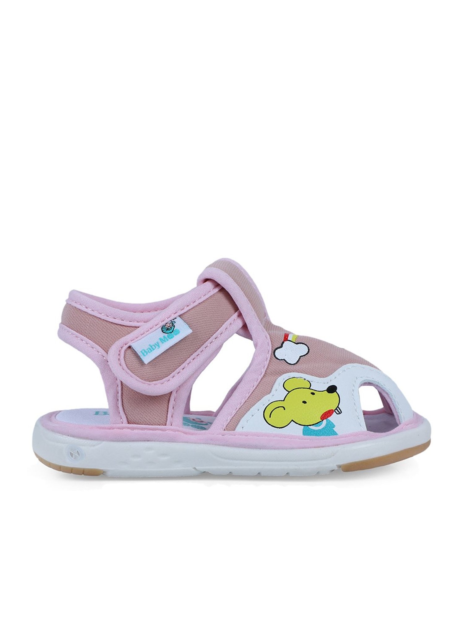 Baby Moo Kids Pink & White Floater Sandals