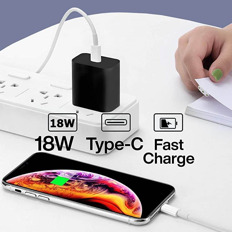 iPhone 12 Fast Charger Apple MFI Certificate for iPhone 11 Pro 11 Pro Max  18W PD Power Adapter 10 Feet Braided Nylon USBC to Lightning Cable iPhone Xs XS Max XR X Syncing and Charge