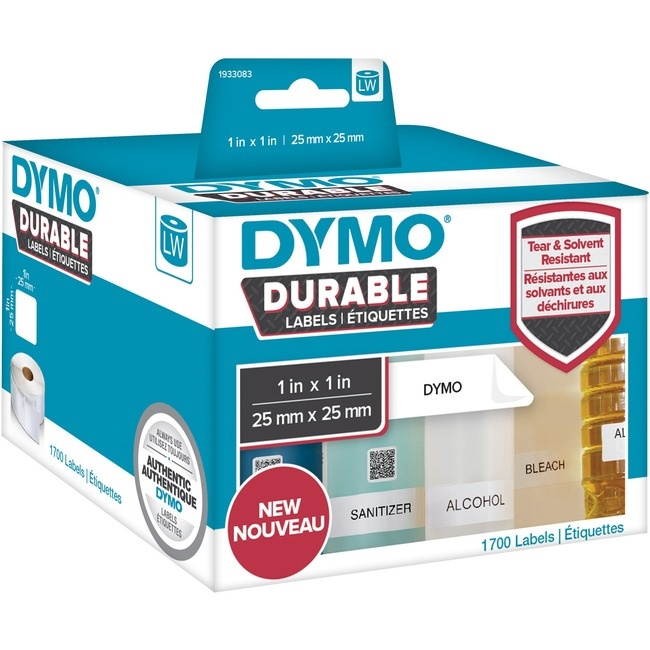 Dymo 1933083 Lw Durable 1In X 1In White Poly, 1700 Labels