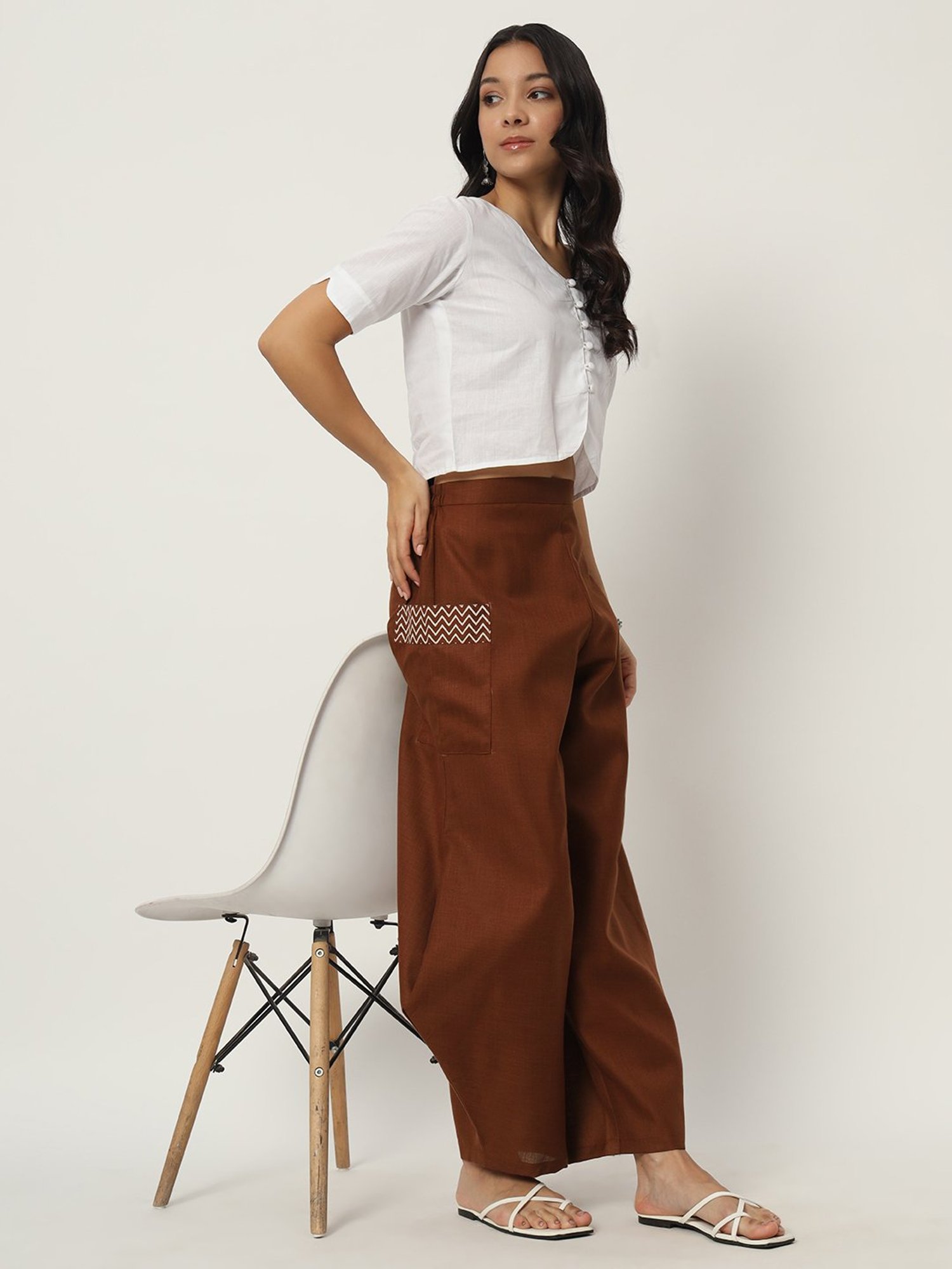 9rasa Brown Cotton Pants