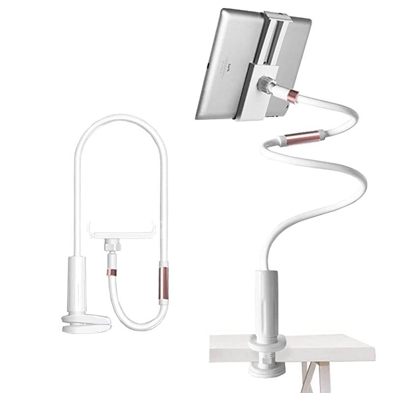 Arm Clip Tablet Stand, Tablet Holder for Bed, 4.7-11" Devices Tablet Mount for iPad 10.2 2020 Mini iPad Air Pro Samsung Galaxy Tab A7 S7 S5E S6 Tablet Stands Holders, 51in Length (Blue)