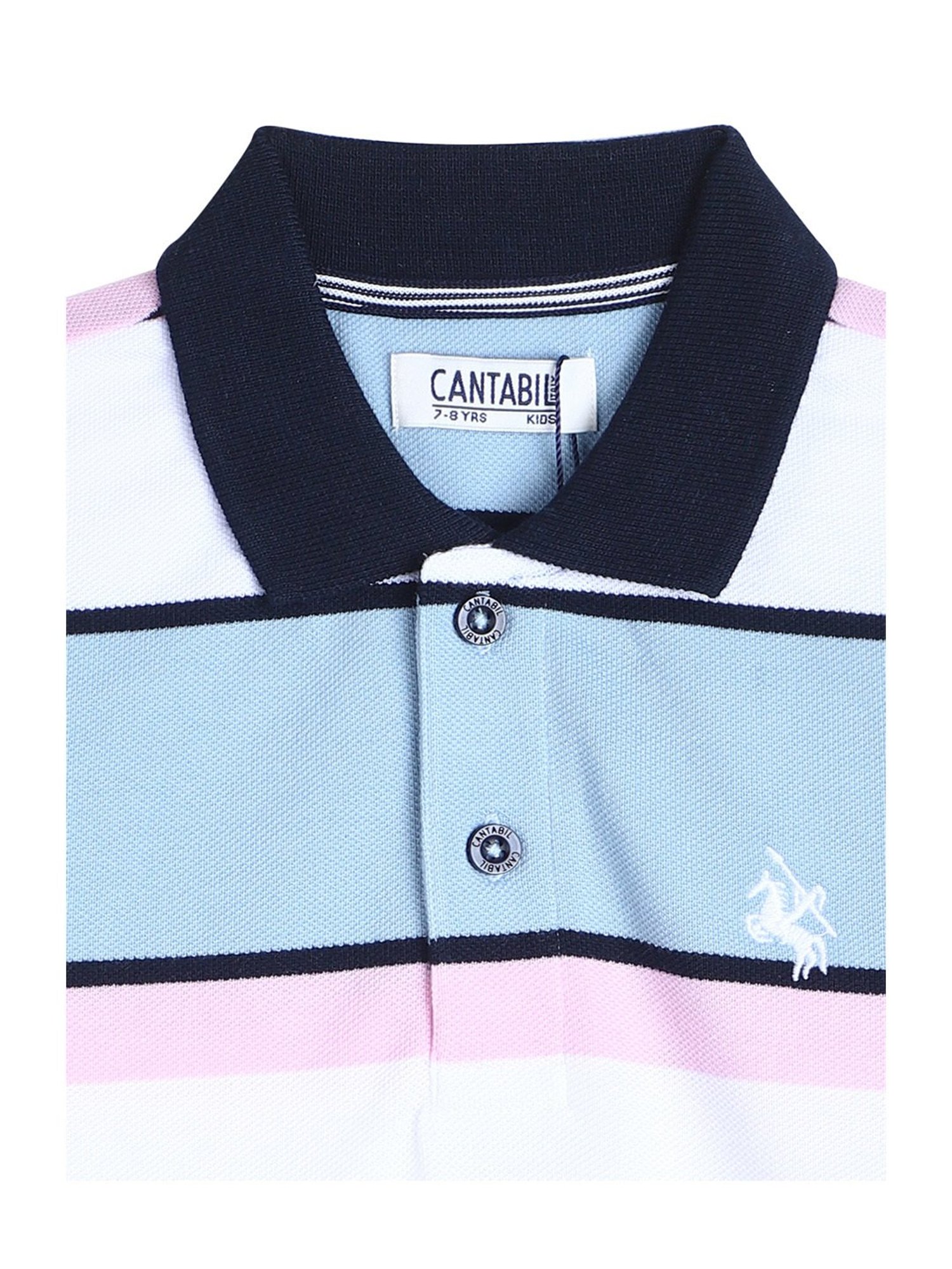 Cantabil Kids Multicolor Striped Polo T-Shirt
