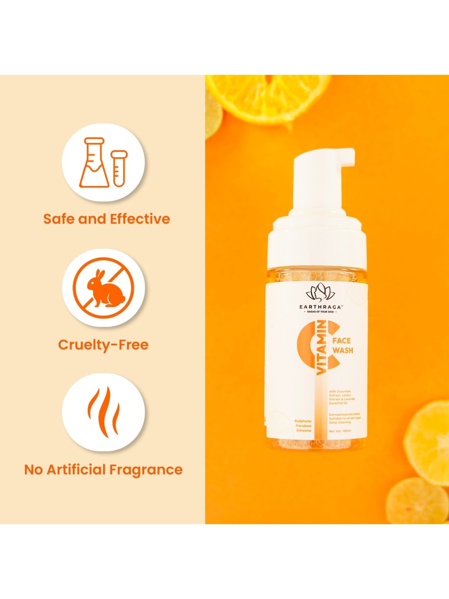 Earthraga Vitamin C Face Wash - 100 ml