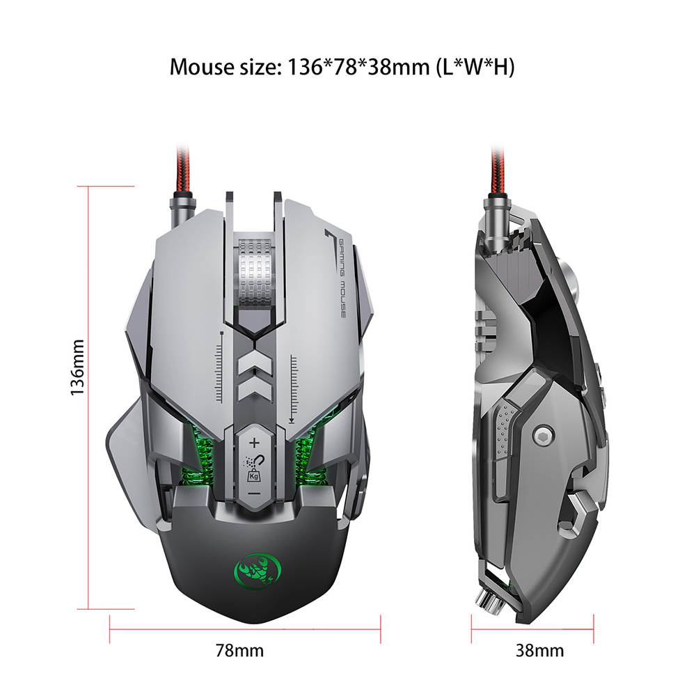 Mechanical Gaming Mouse USB Wired 7 Keys Customizable Macros Programming Mice RGB Optical Mouse 6400DPI Mause Gamer Mouse