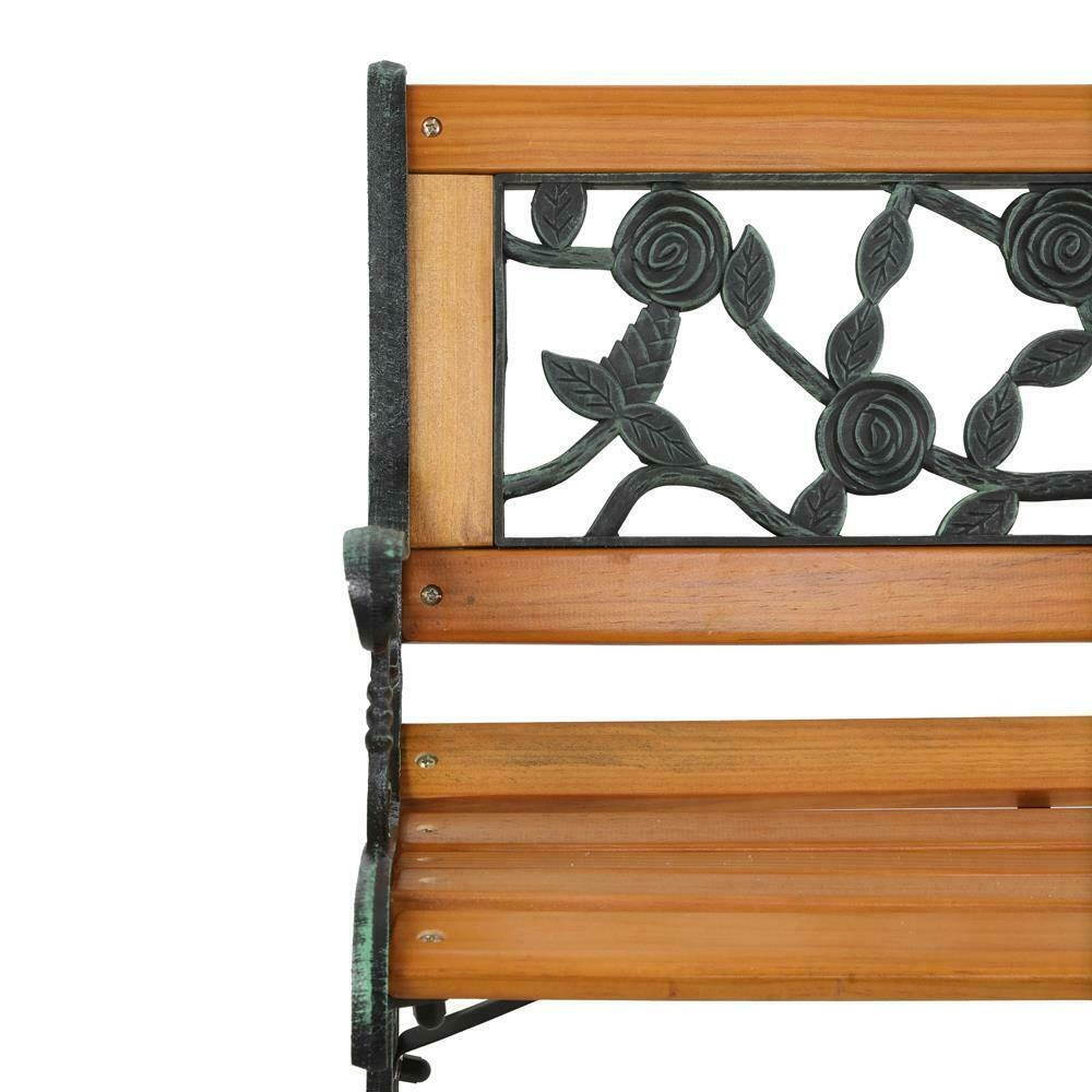 49" Po Porch Garden Bench Cast Iron Outdoor Chair Love Seat 2 Persons