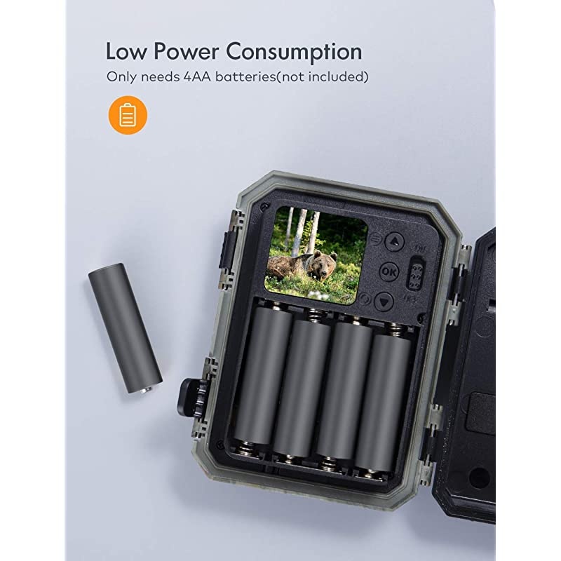 Mini Trail Camera 16MP 1080P with 16GB Micro SD Card Waterproof Night Vision Game Camera for Wildlife Detecting, Home Security